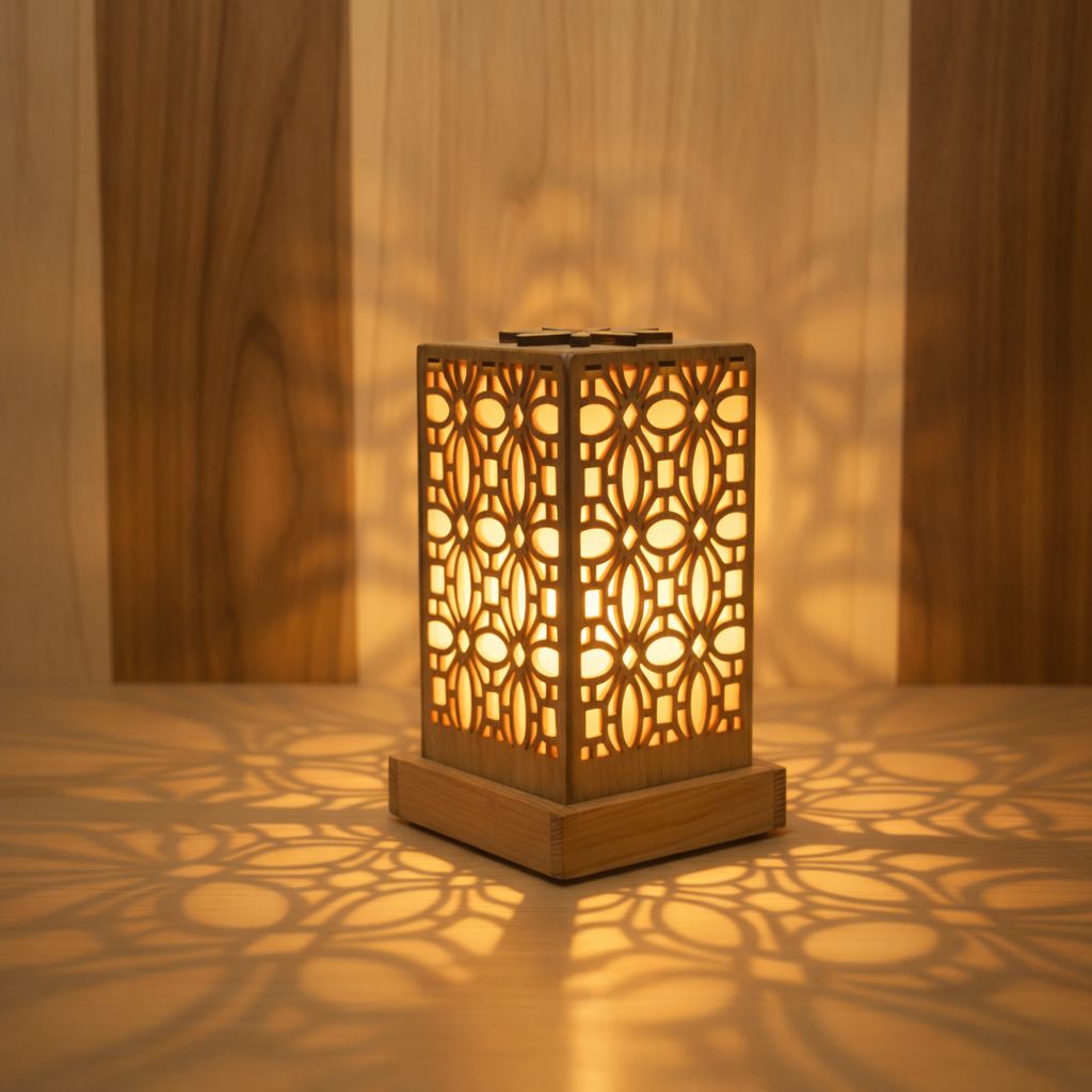 Wooden Laser Cut Lamp