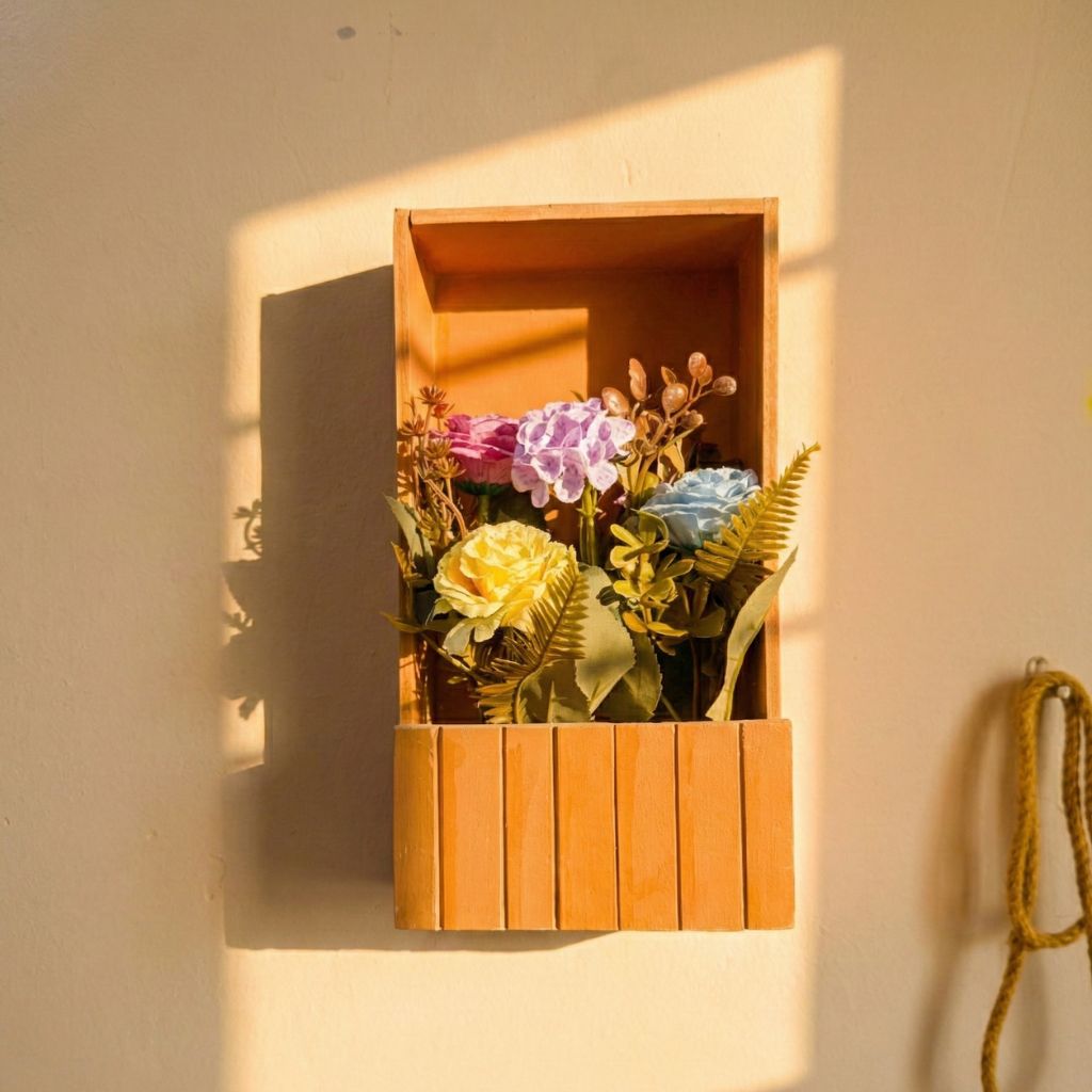 Handmade Woodcanvas Wall Planter Box (WPB102)