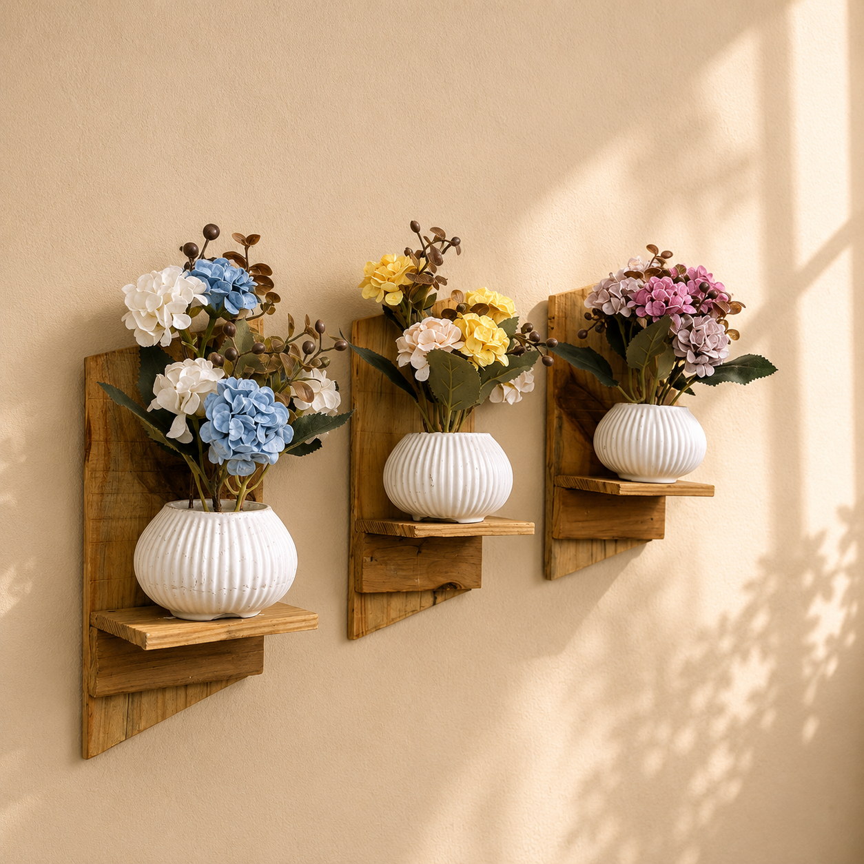 Wooden Floral Display Shelf