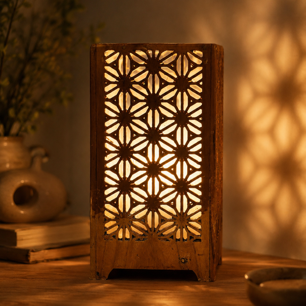 Wooden Laser Cut Lamp – (WT105) - Wood Canvas